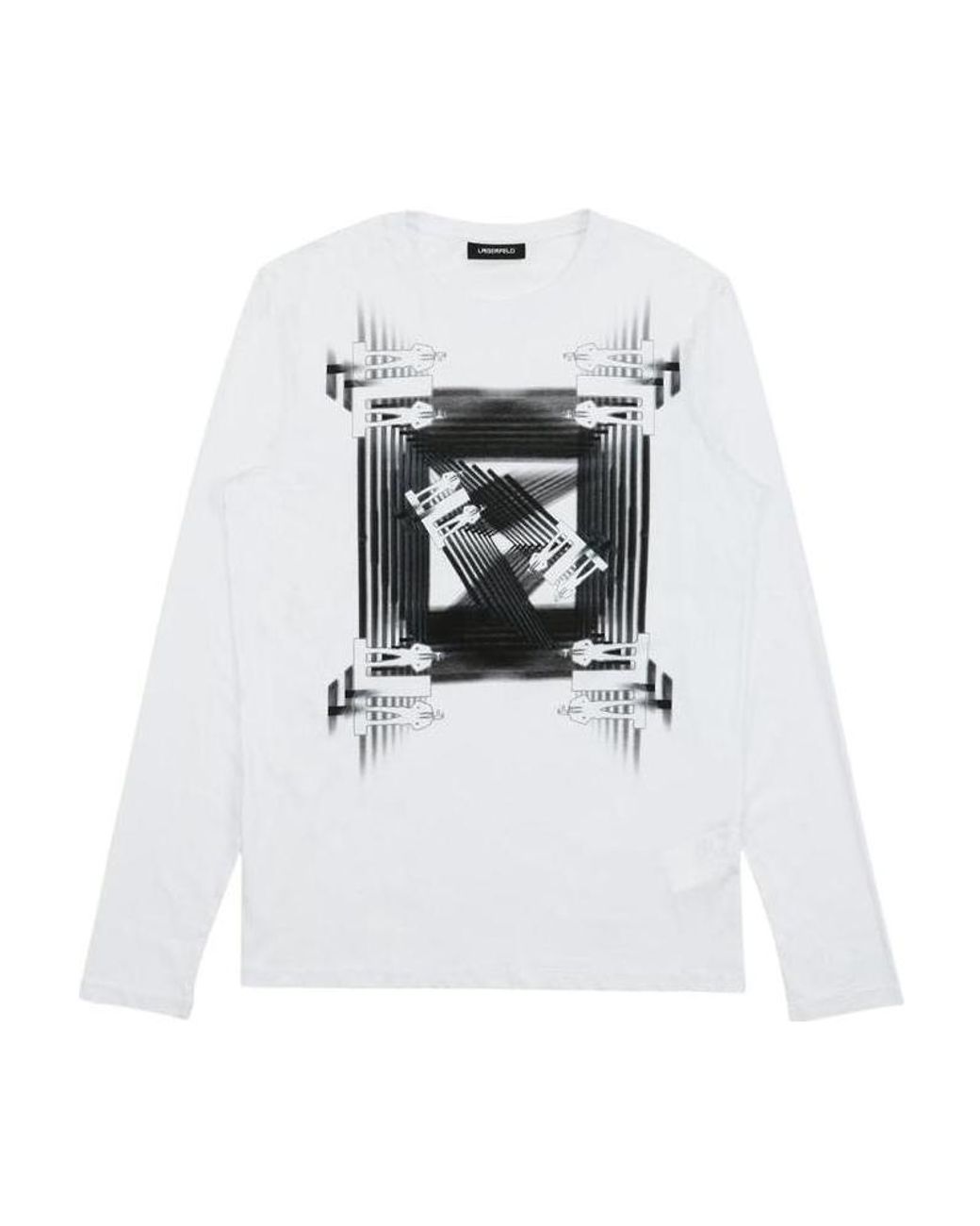 Karl Lagerfeld White Printed T-Shirt for men