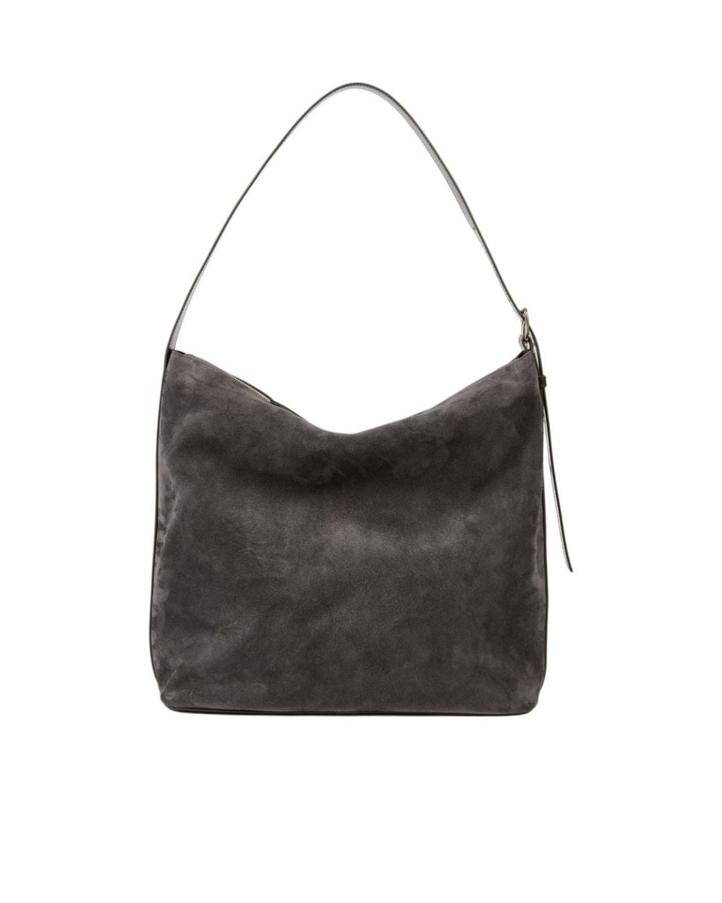 A.P.C. Gray Vera Maxi Suede Shoulder Bag