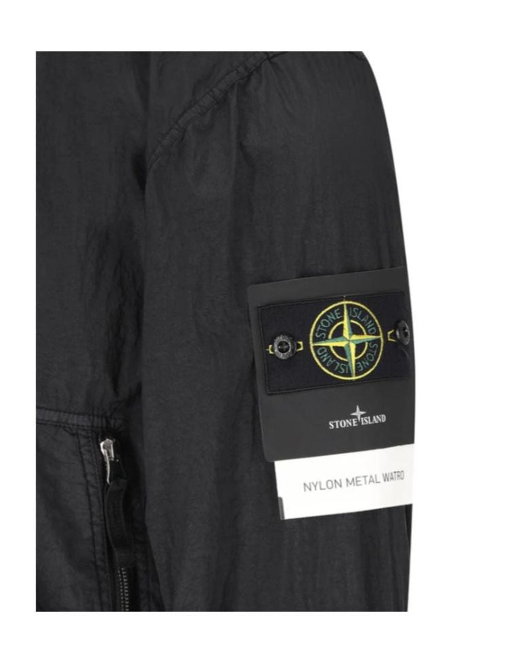 Stone Island Black Logo-Patch Zipped Jacket for men