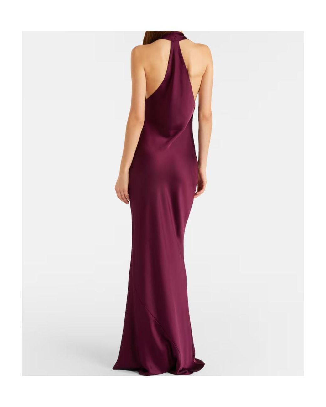Norma Kamali Purple Draped Satin Gown