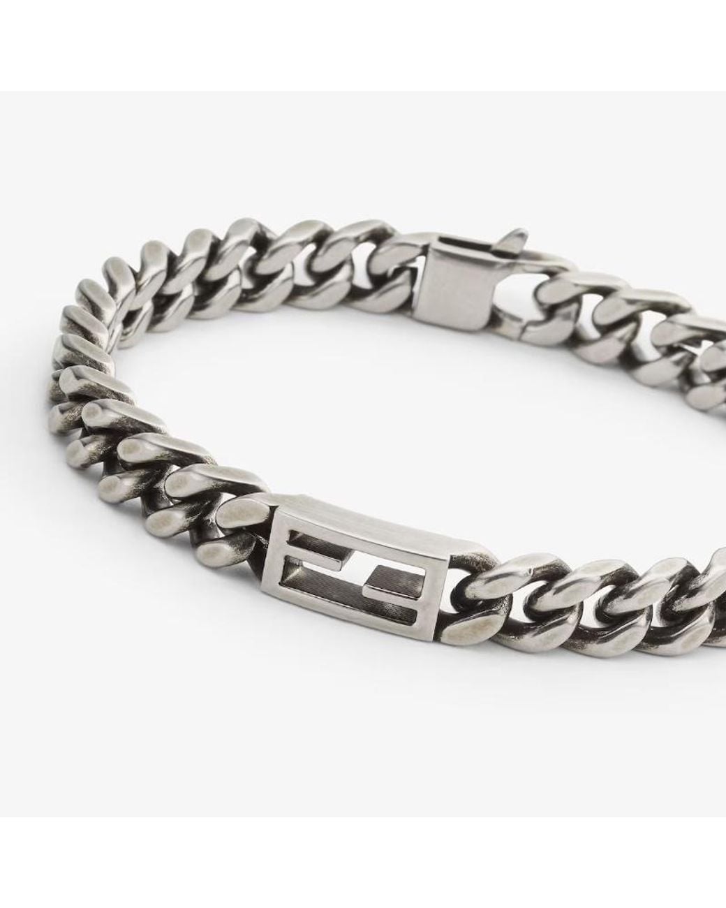 Fendi Metallic Tube Chained Bracelet for men
