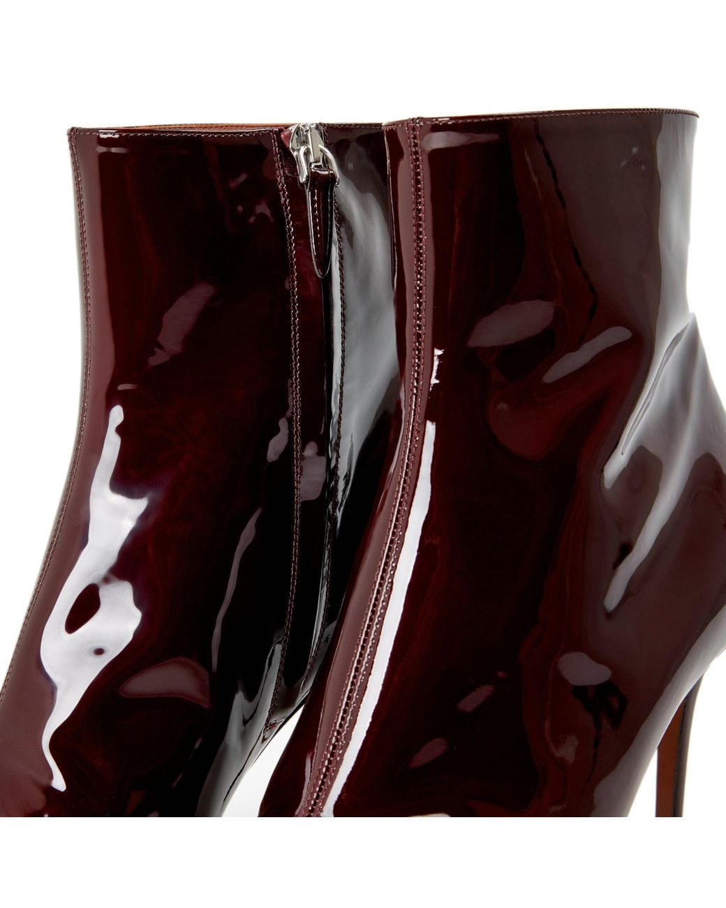 Paris Texas Brown Leather Patent Pointed-Toe Ankle Boots