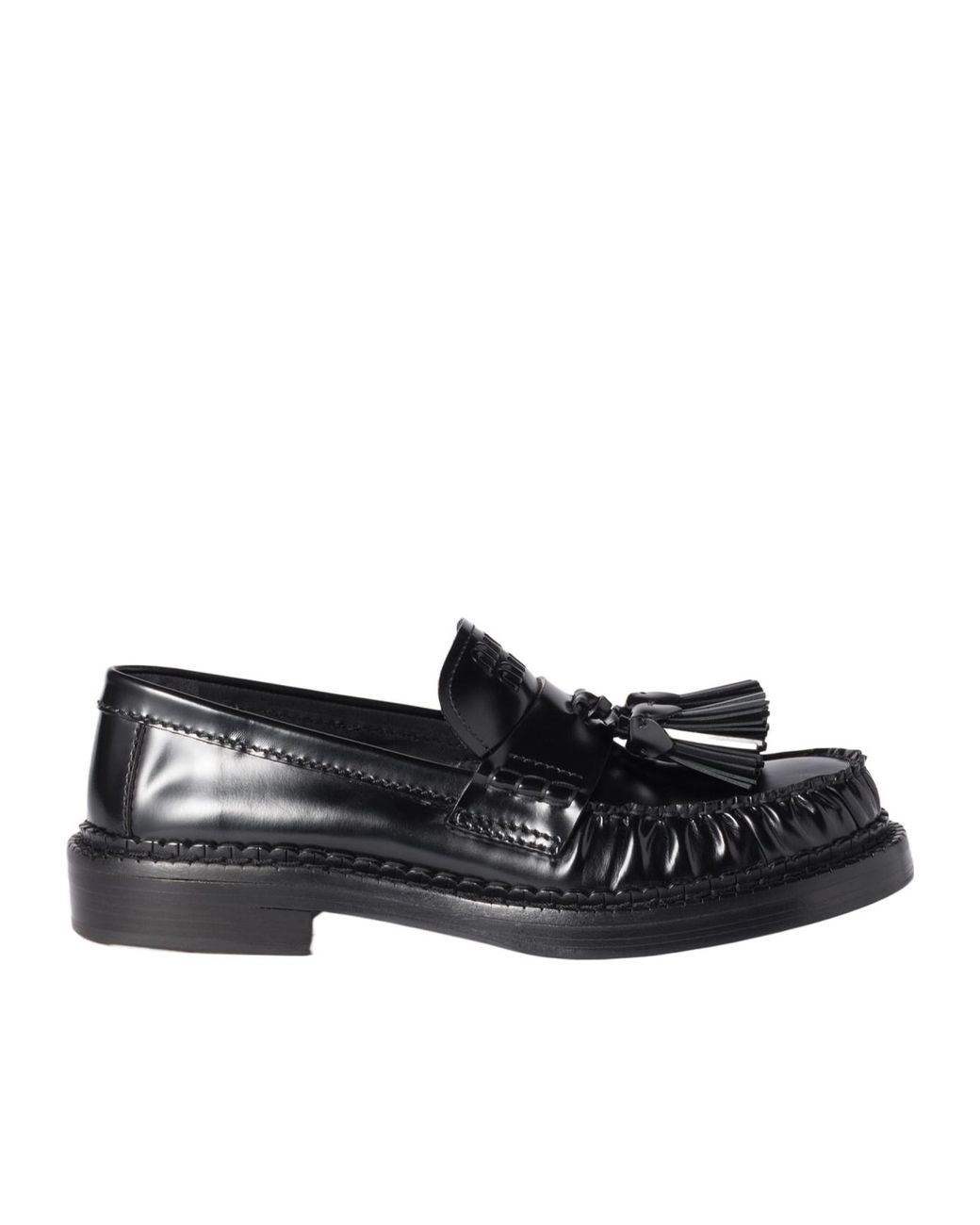 Miu Miu Black Tassel Leather Loafers