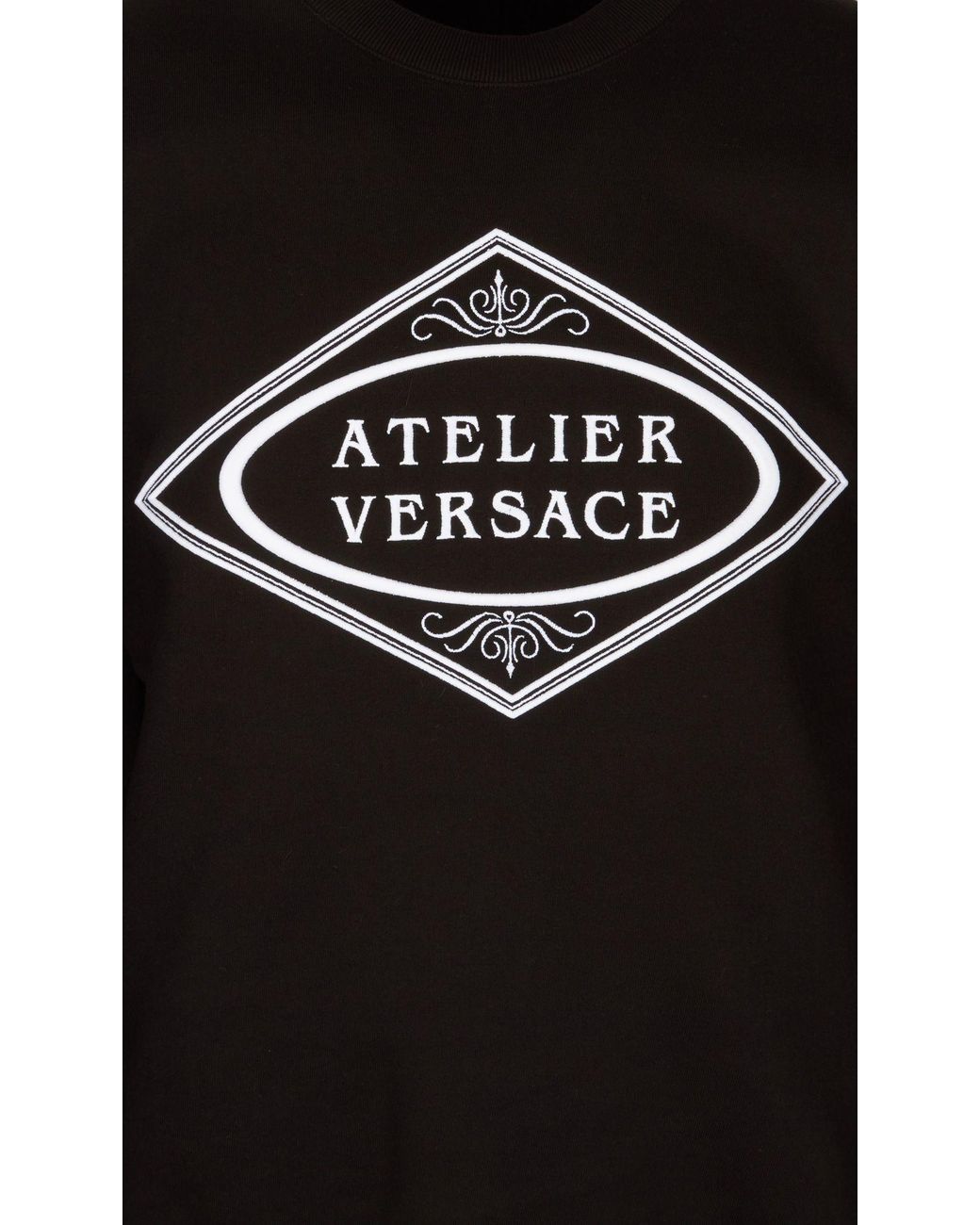 Versace Black Embroidered Slogan Sweatshirt for men