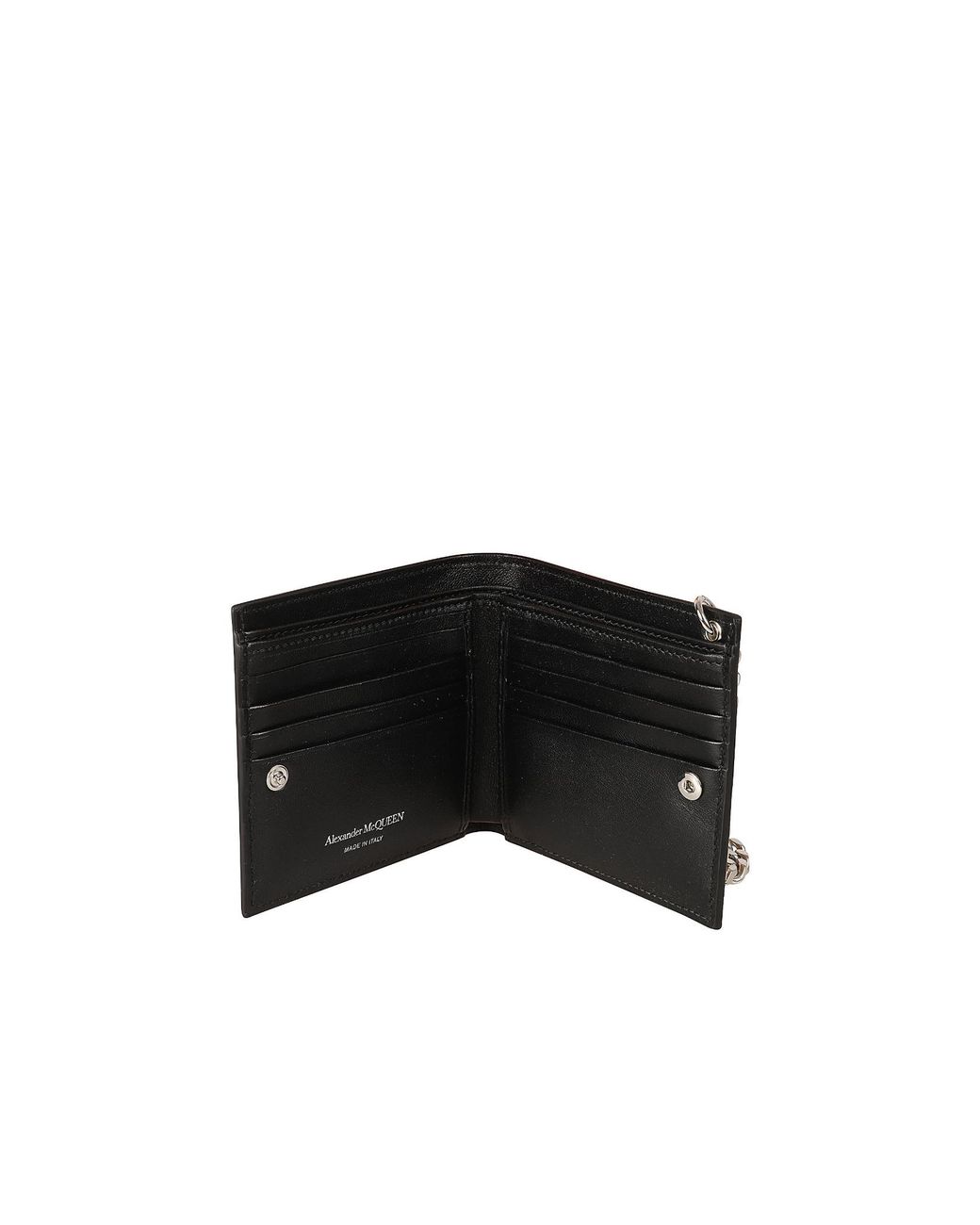 McQueen White Chain Leather Wallet for men