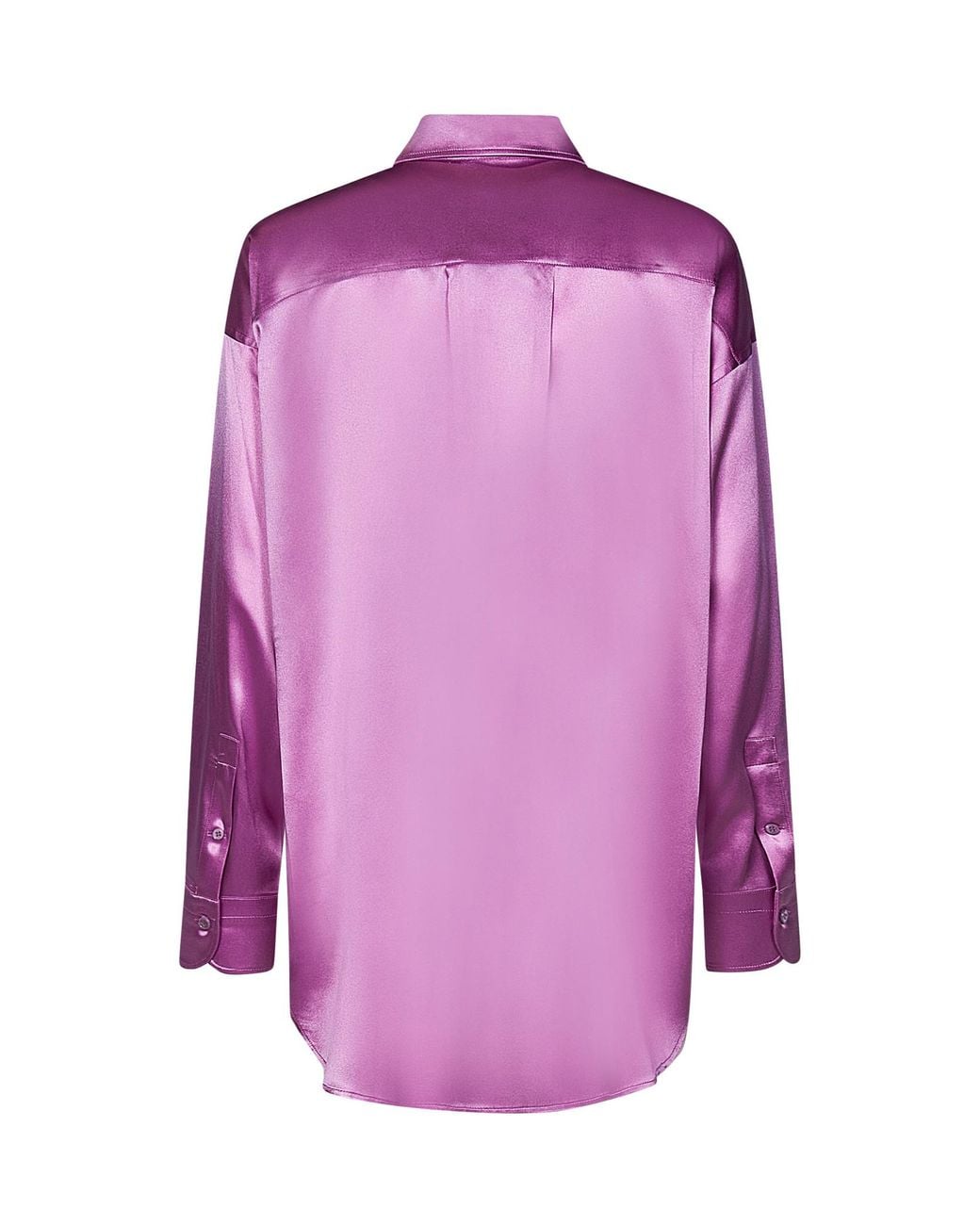 Tom Ford Purple Long-Sleeved Satin Shirt