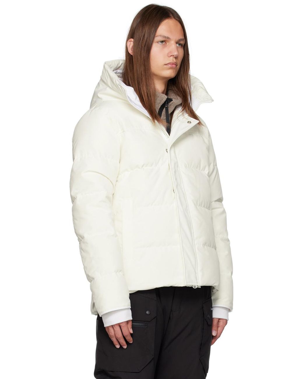Canada Goose White Humanature Series Macmillan Quilted Down Jacket for men