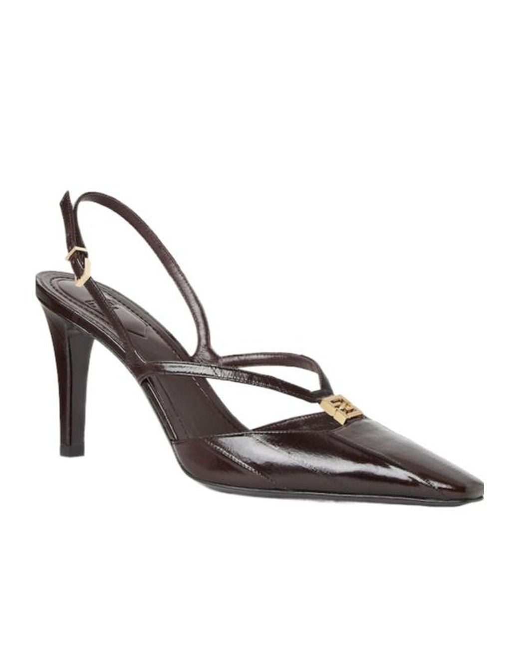 Fendi Brown Ffold Slingback Pumps