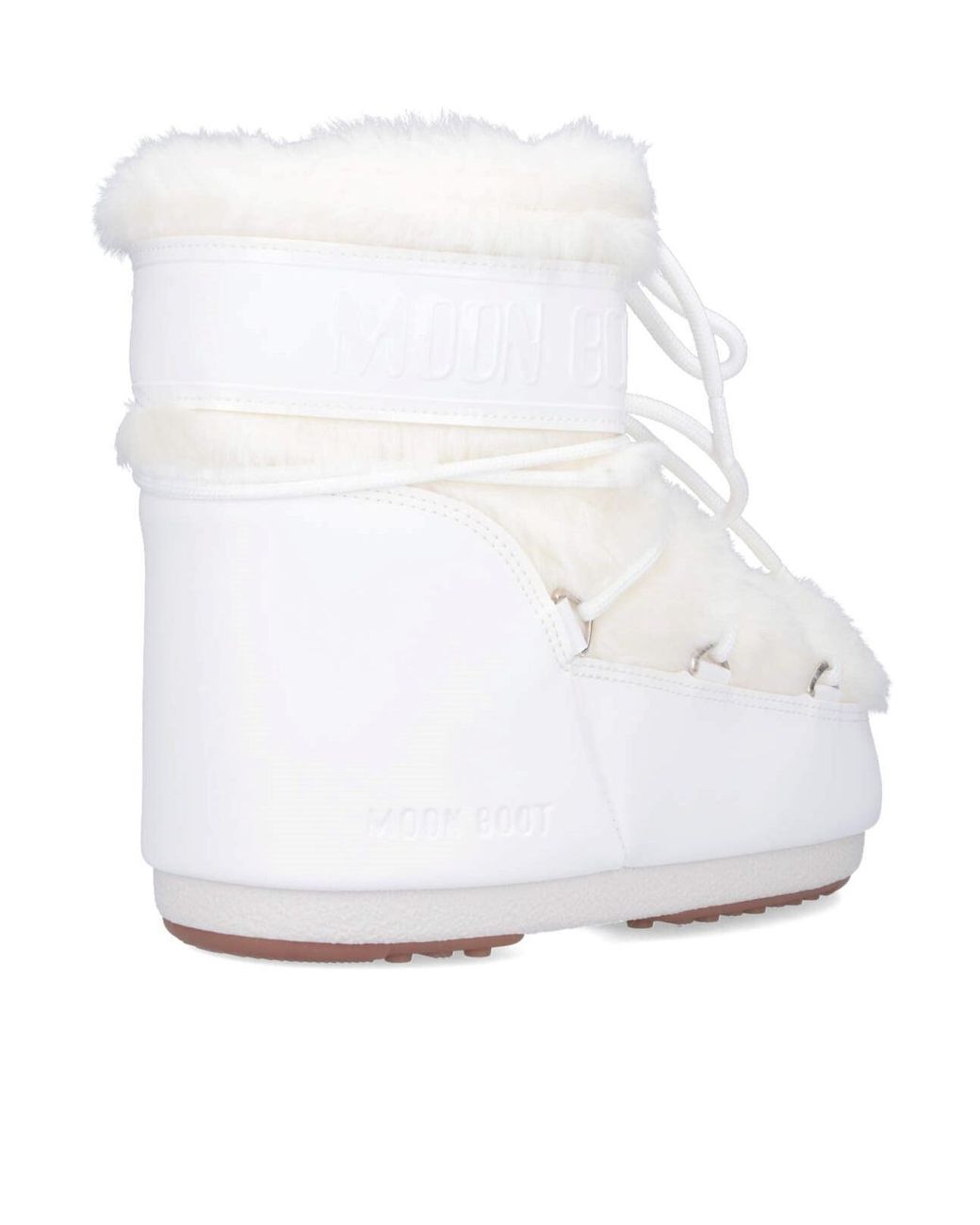 Moon Boot White Icon Low Faux-Fur Lace-Up Boots