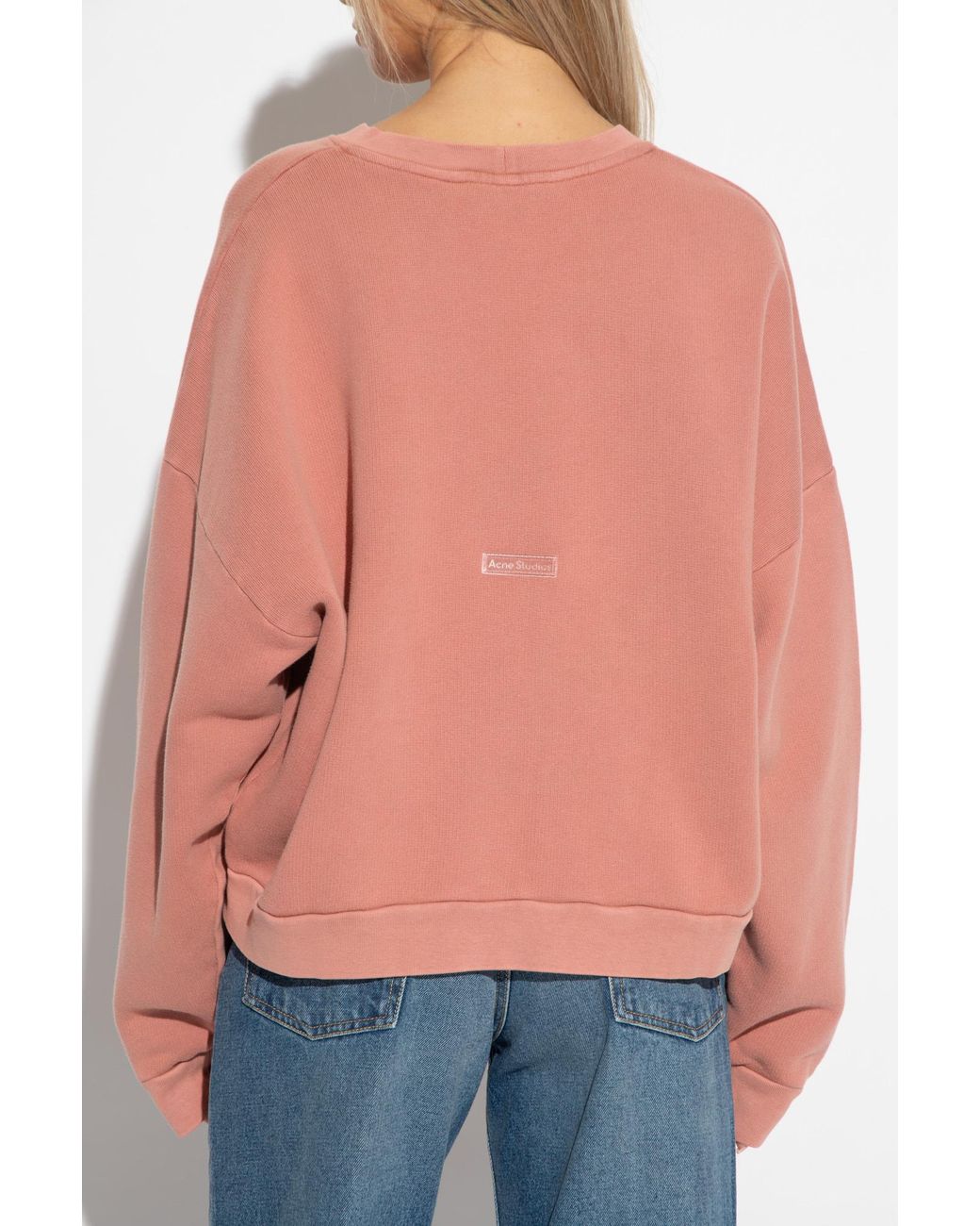 Acne Pink Crew Neck Long-Sleeve Sweatshirt