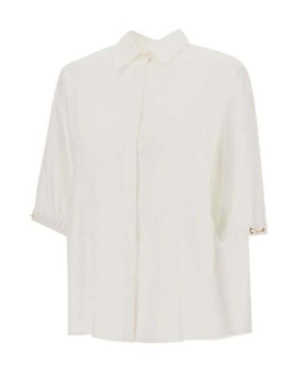 Herno White Drawstring Sleeve Shirt