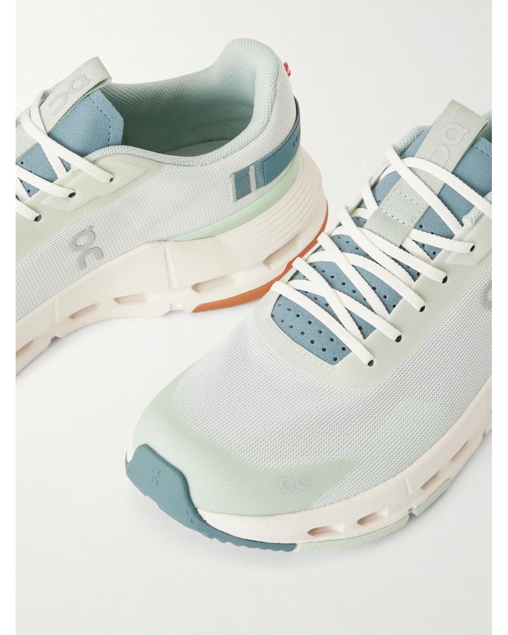 On Shoes White Rubber-Trimmed Mesh Sneakers