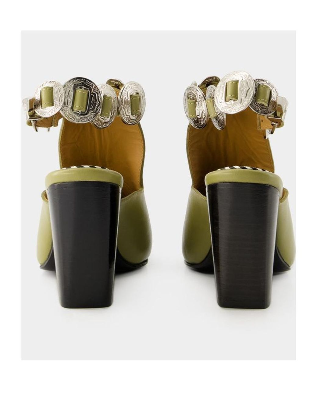 Toga Green Embellished Slingback Boots