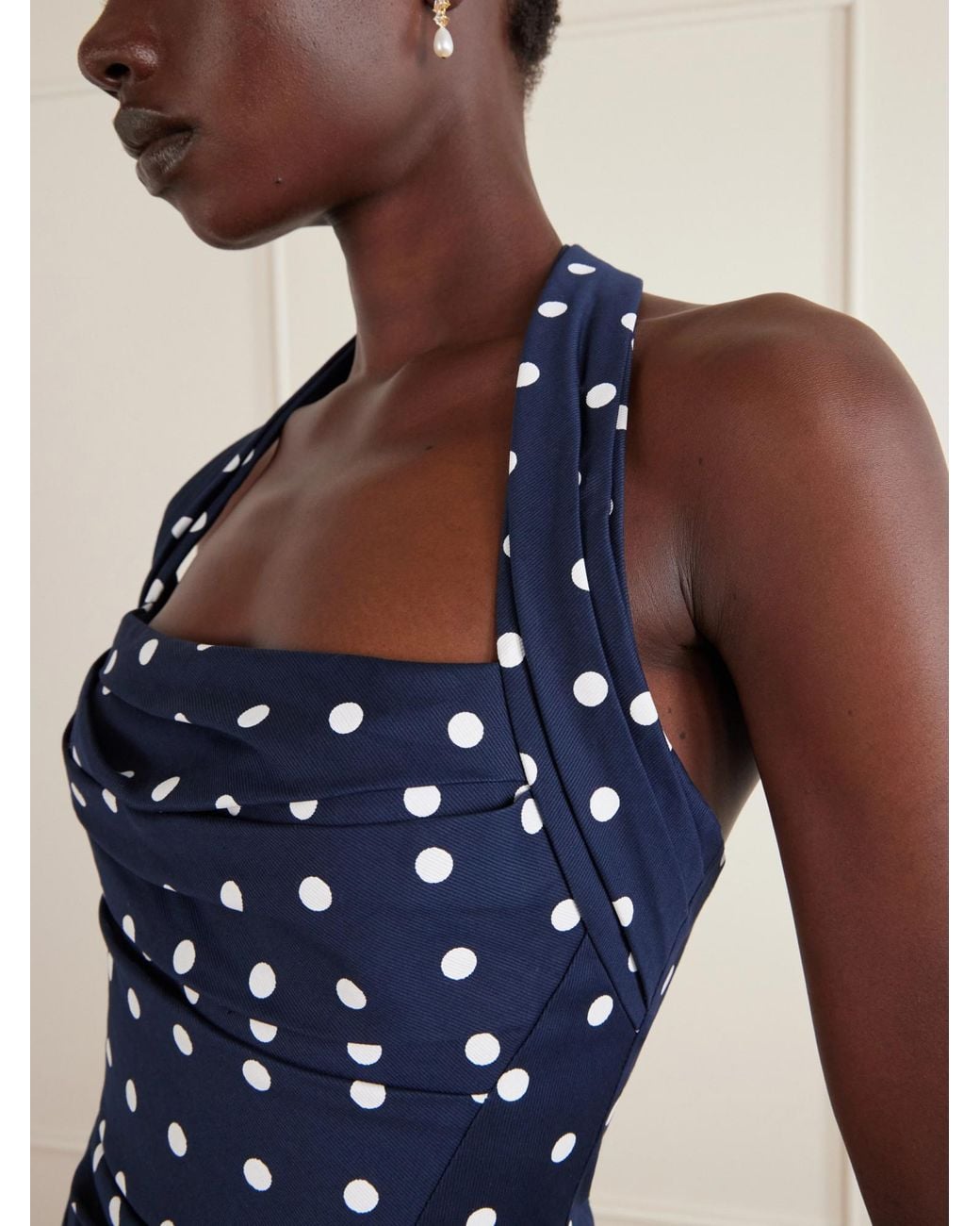 Carolina Herrera Blue Polka Dot Dress