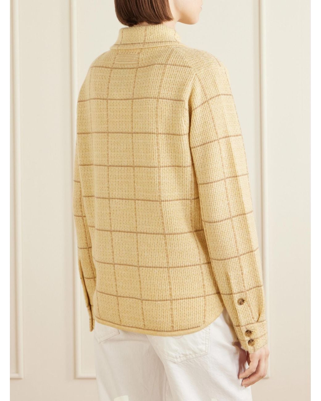 Guest In Residence Natural Plaid Long-Sleeve Shirt