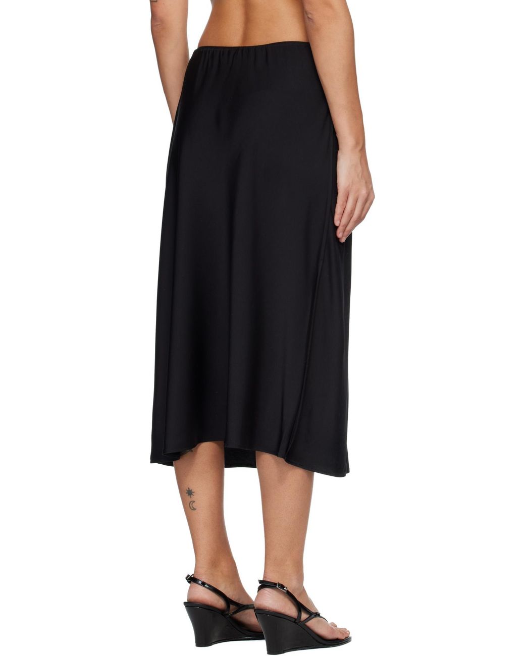 Lisa Yang Black Silk Midi Skirt