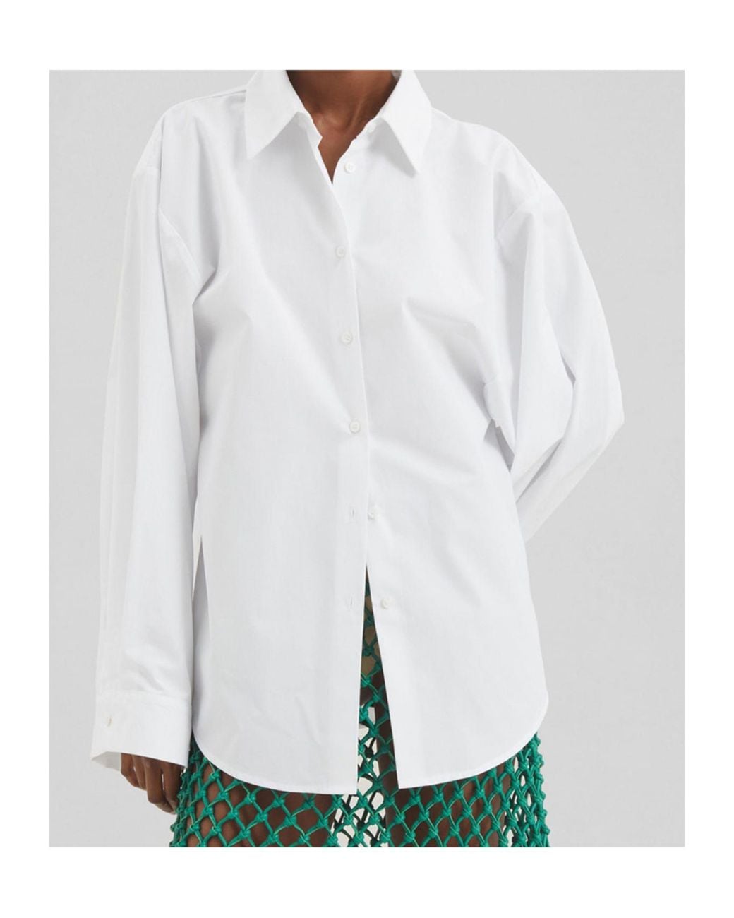 Frankie Shop White Tila Wide-Sleeve Shirt