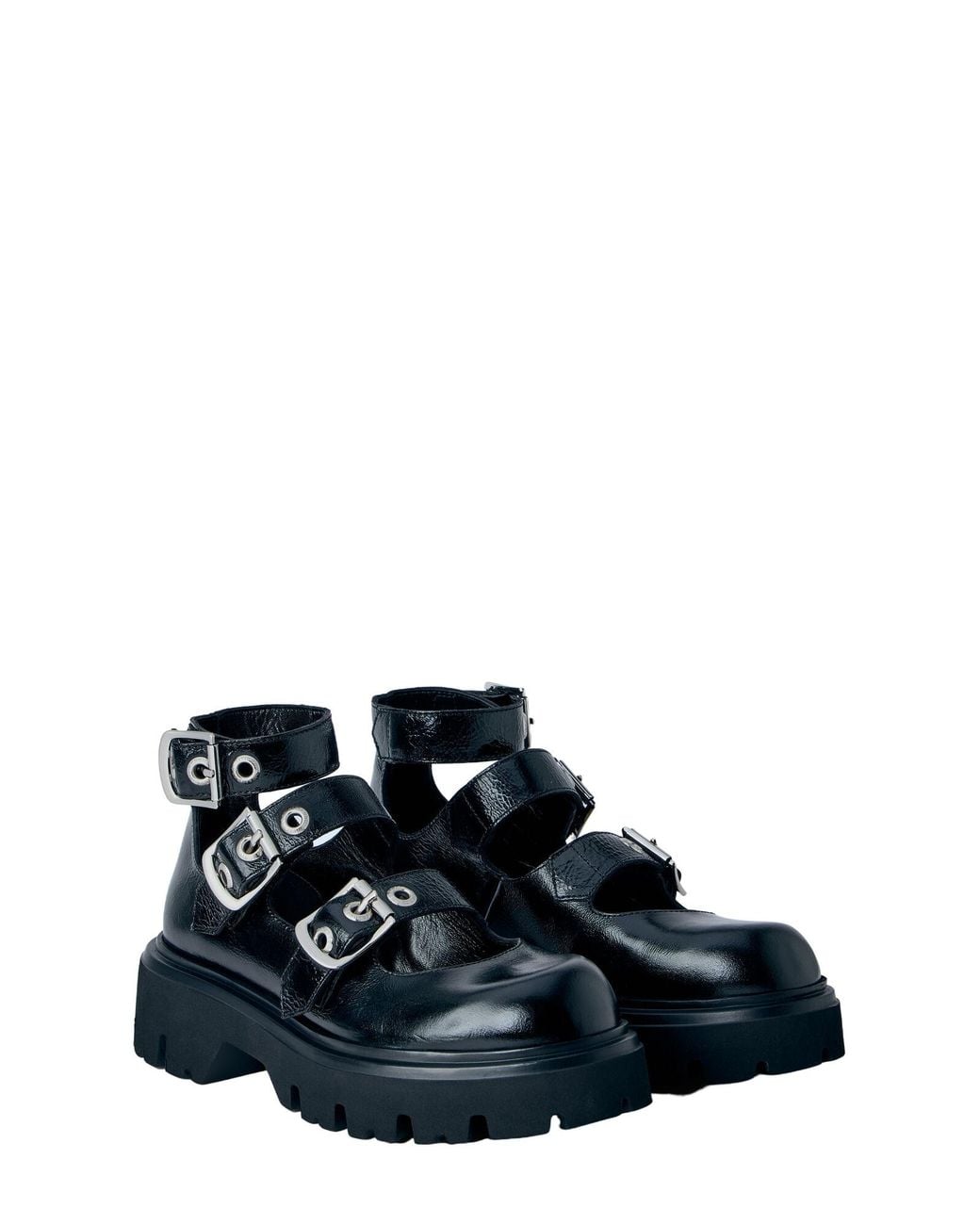 Vivienne Westwood Blue Bacchus Buckled Flat Shoes