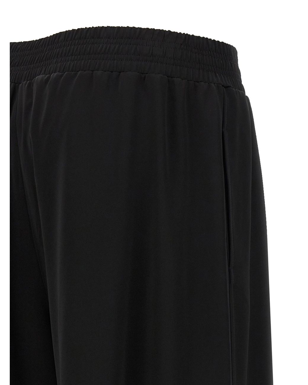 Fabiana Filippi Black Satin Elasticated Waistband Trousers
