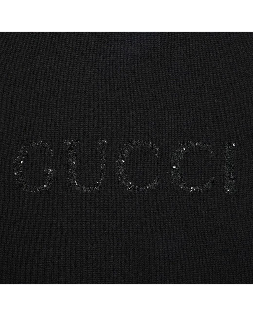 Gucci Black Gg Sequinned Jumper for men