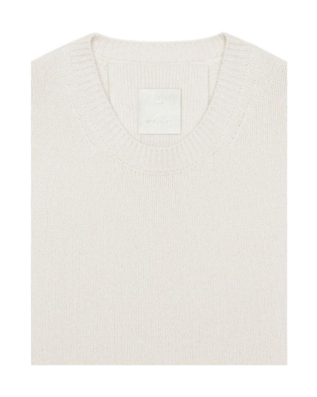 Givenchy White Long-Sleeved Crewneck Knitted Jumper