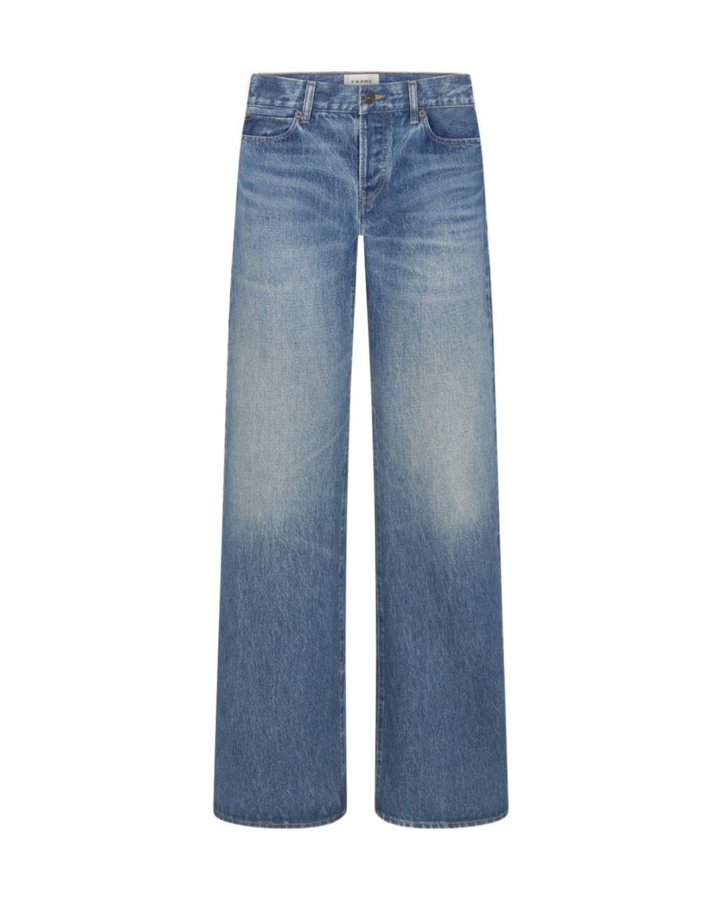 FRAME Blue High-Rise Wide-Leg Jeans