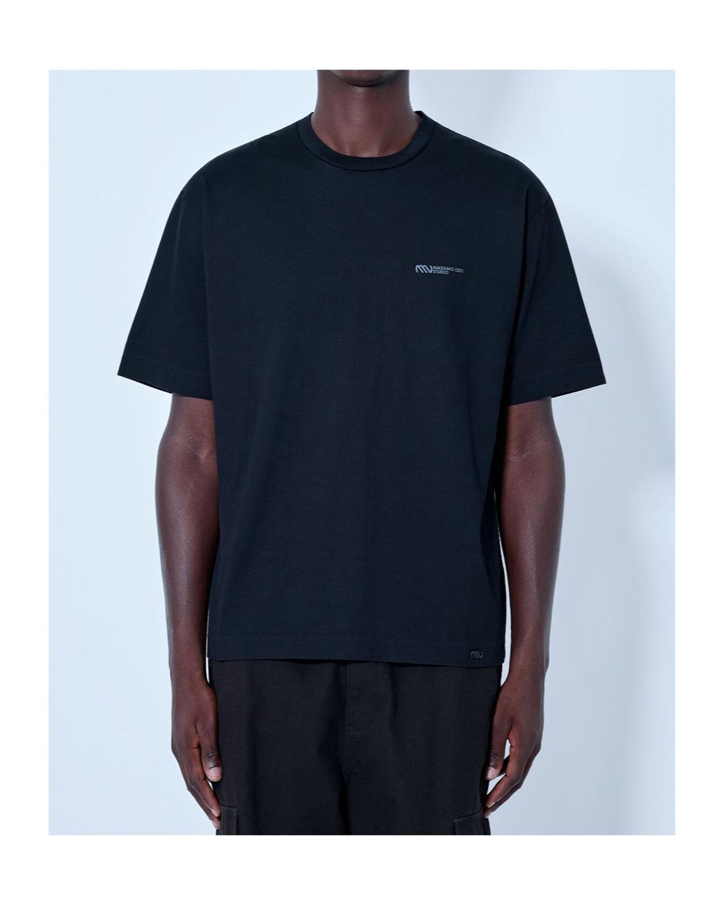 Massimo Osti Studio Black Logo Print T-Shirt for men
