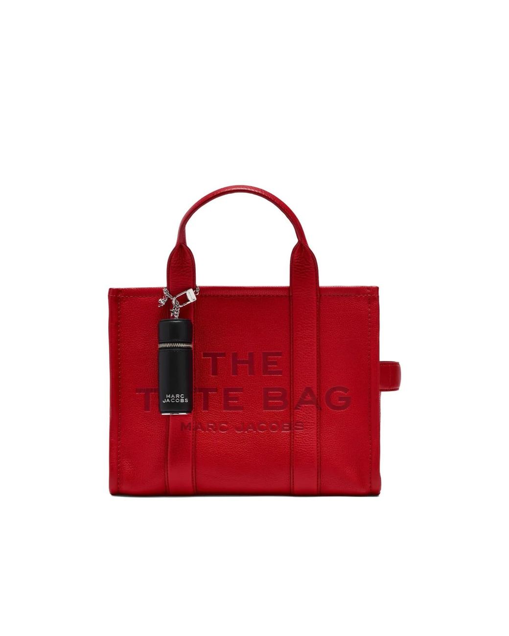 Marc Jacobs Black The Lipstick Logo Lettering Zipped Bag Charm