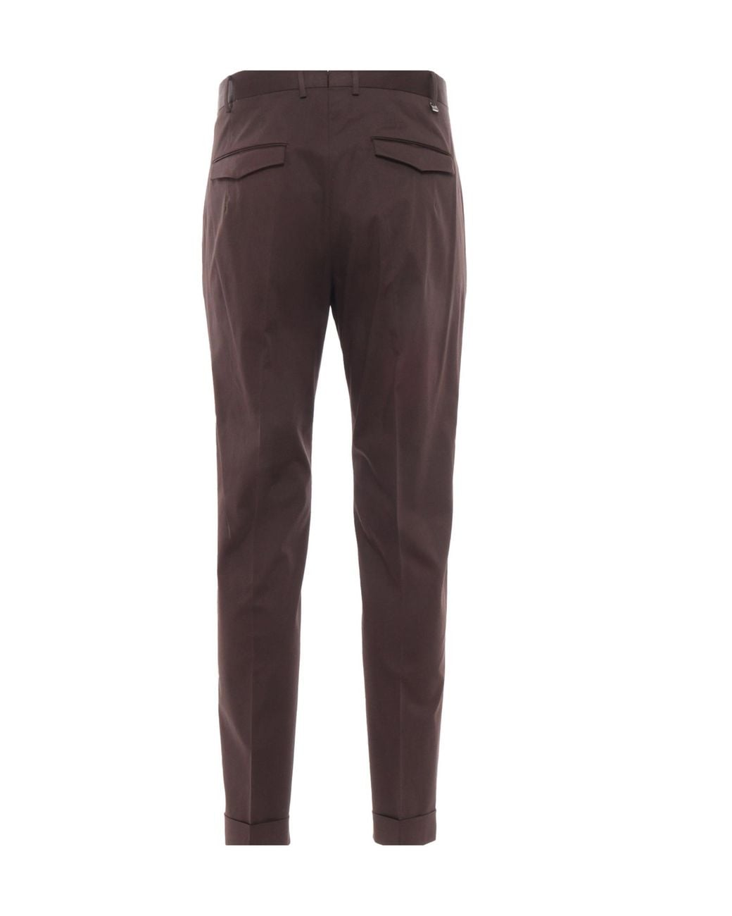 PT01 Brown Pt Torino Turn-Up Hem Trousers for men