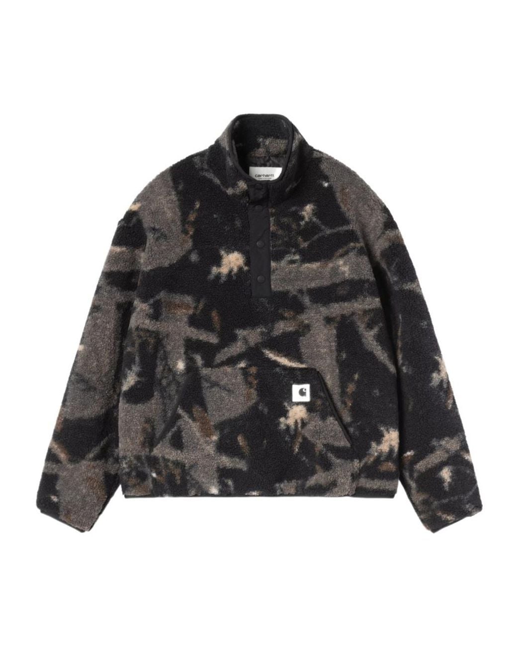 Carhartt Black W' Elliot High Neck Camo Pile Pullover Jacket