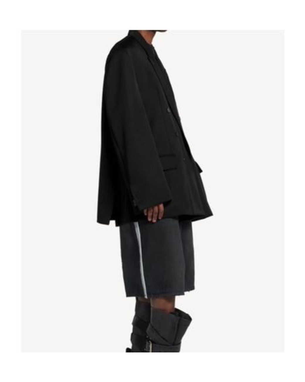 Balenciaga Black Double-Breasted Oversized Blazer for men