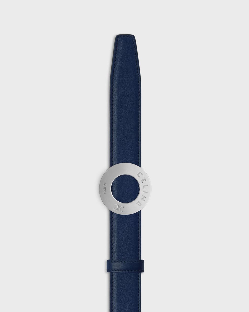 Céline Blue 25Mm Double-Sided Leather Belt With Disc Buckle