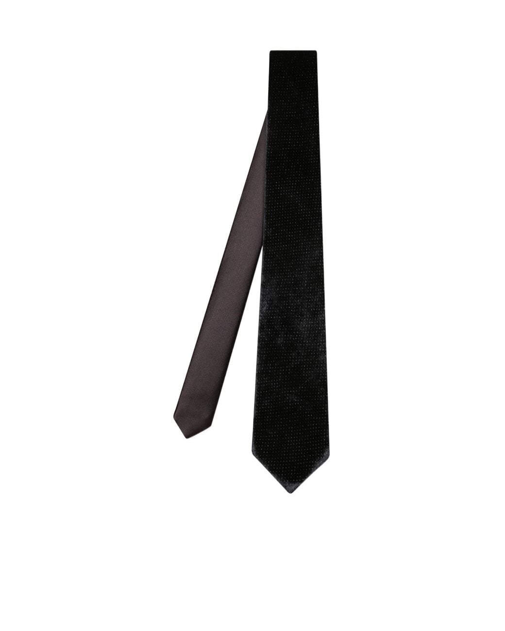 Giorgio Armani Black Subtle Dotted Pattern Pointed Tip Tie for men