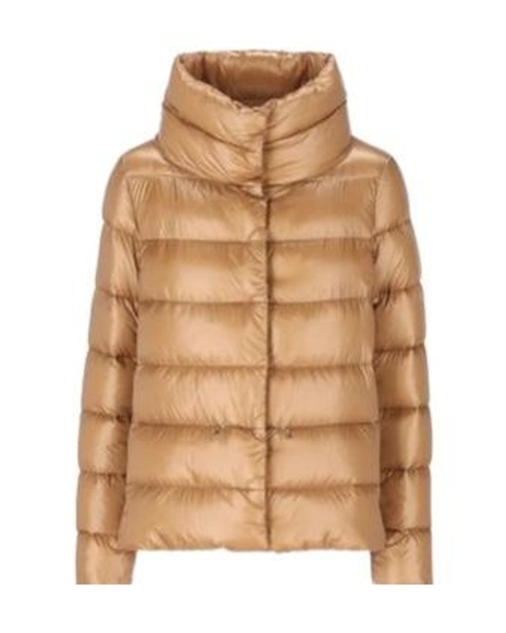 Herno Brown High-Neck Quilted Padded Jacket