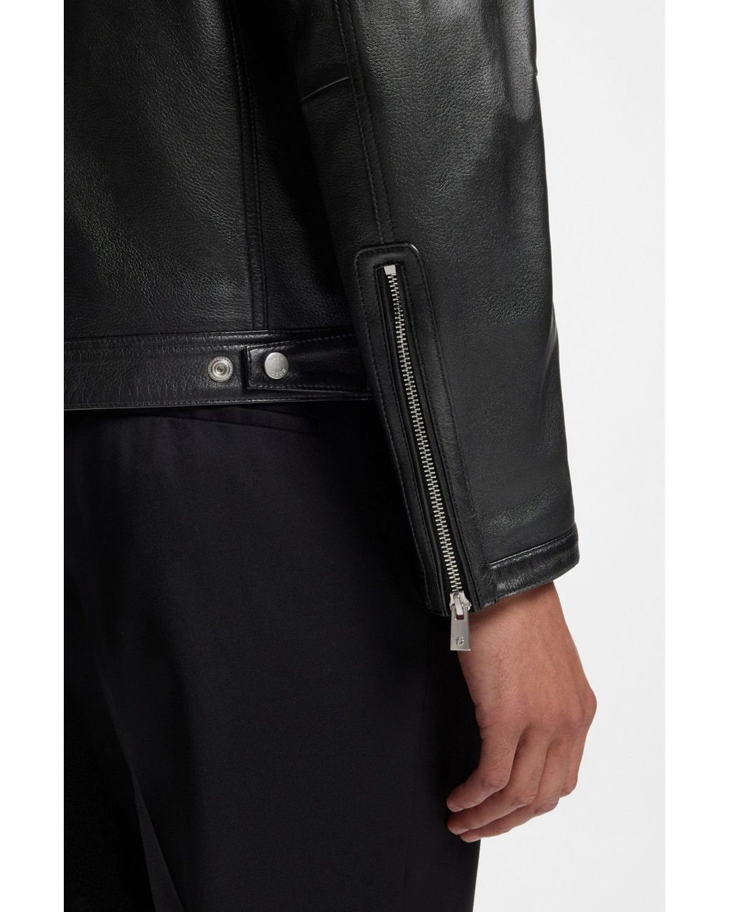 Boss Black Boss Zip-Up Leather Jacket for men