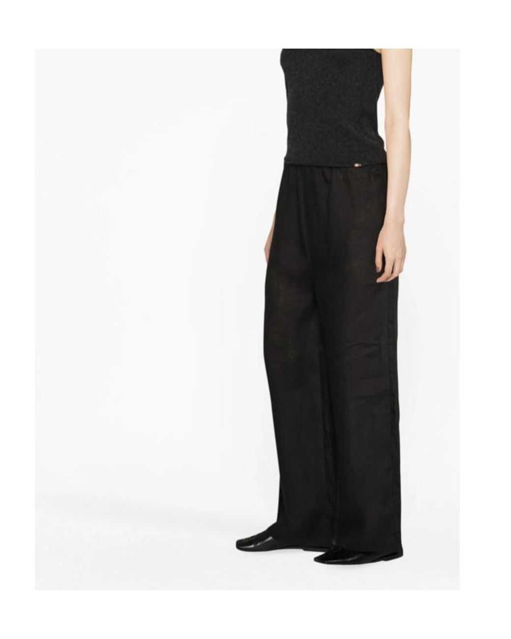 Baserange Black Elastic Waist Casual Pants
