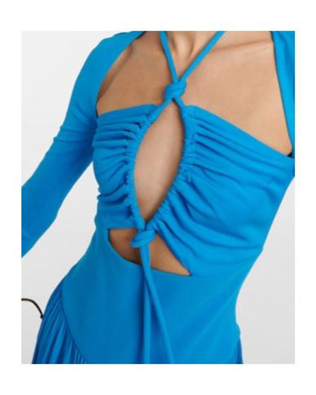 Proenza Schouler Blue Cutout Jersey Maxi Dress