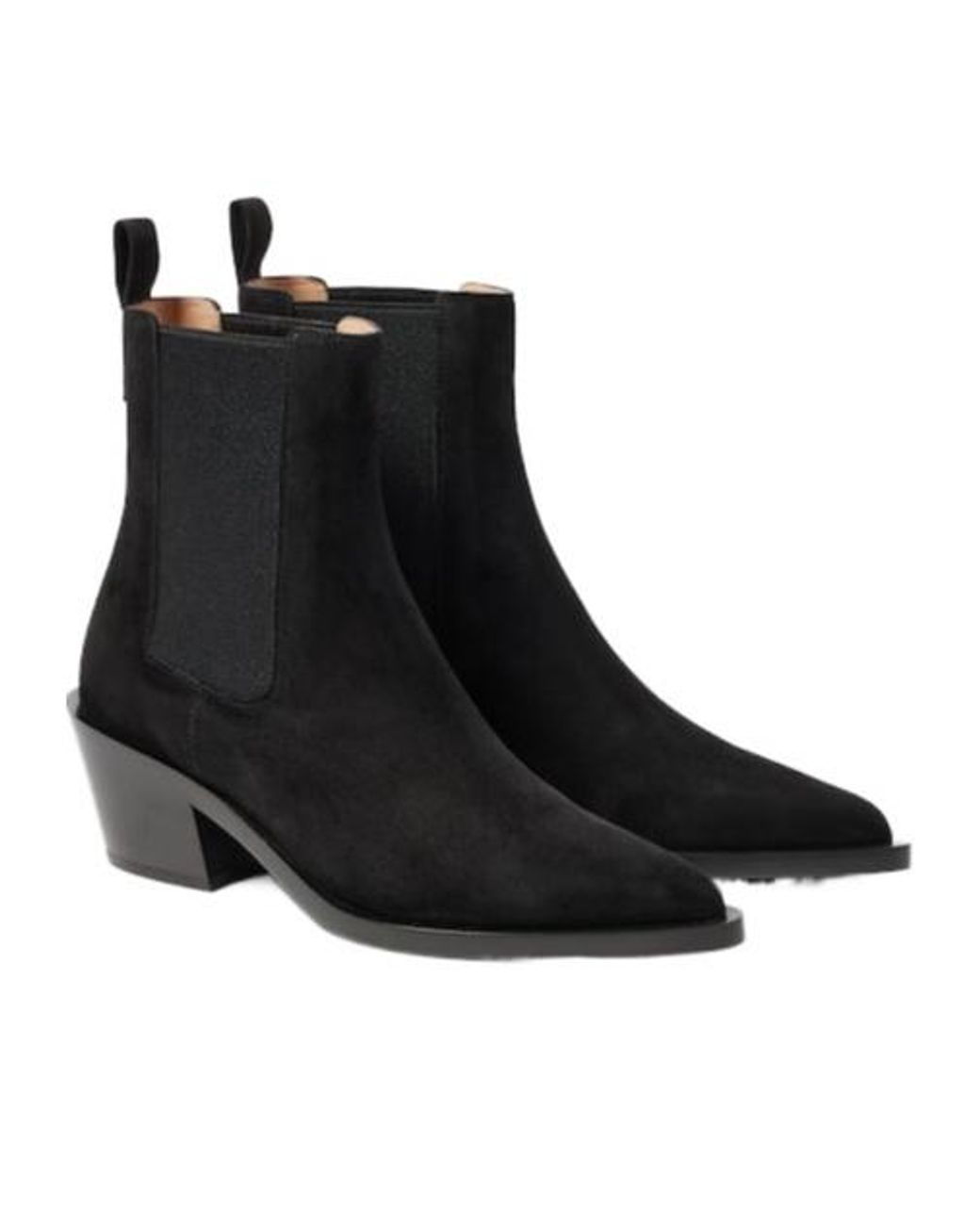Gianvito Rossi Black Pointed Toe Suede Ankle Boots