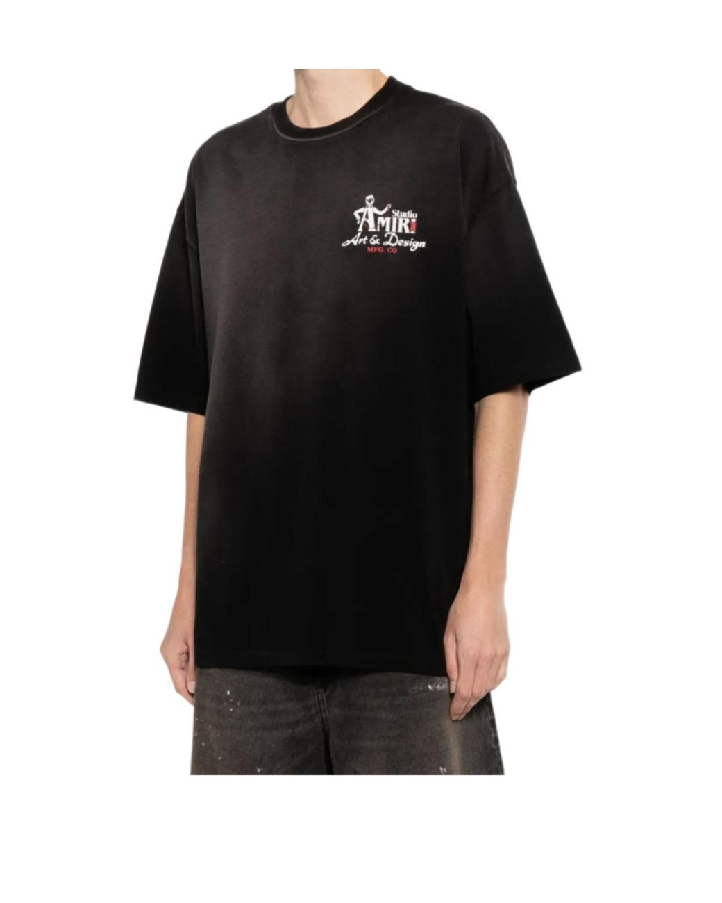 Amiri Black Studio Oversized Logo T-Shirt for men