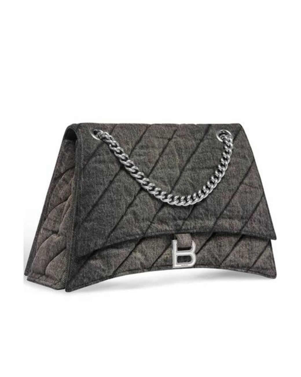 Balenciaga Black Crush Medium Quilted Shoulder Bag