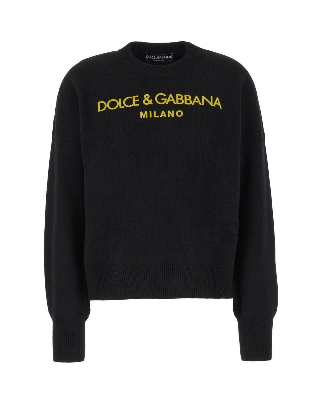 Dolce & Gabbana Black Logo Printed Knit Jumper