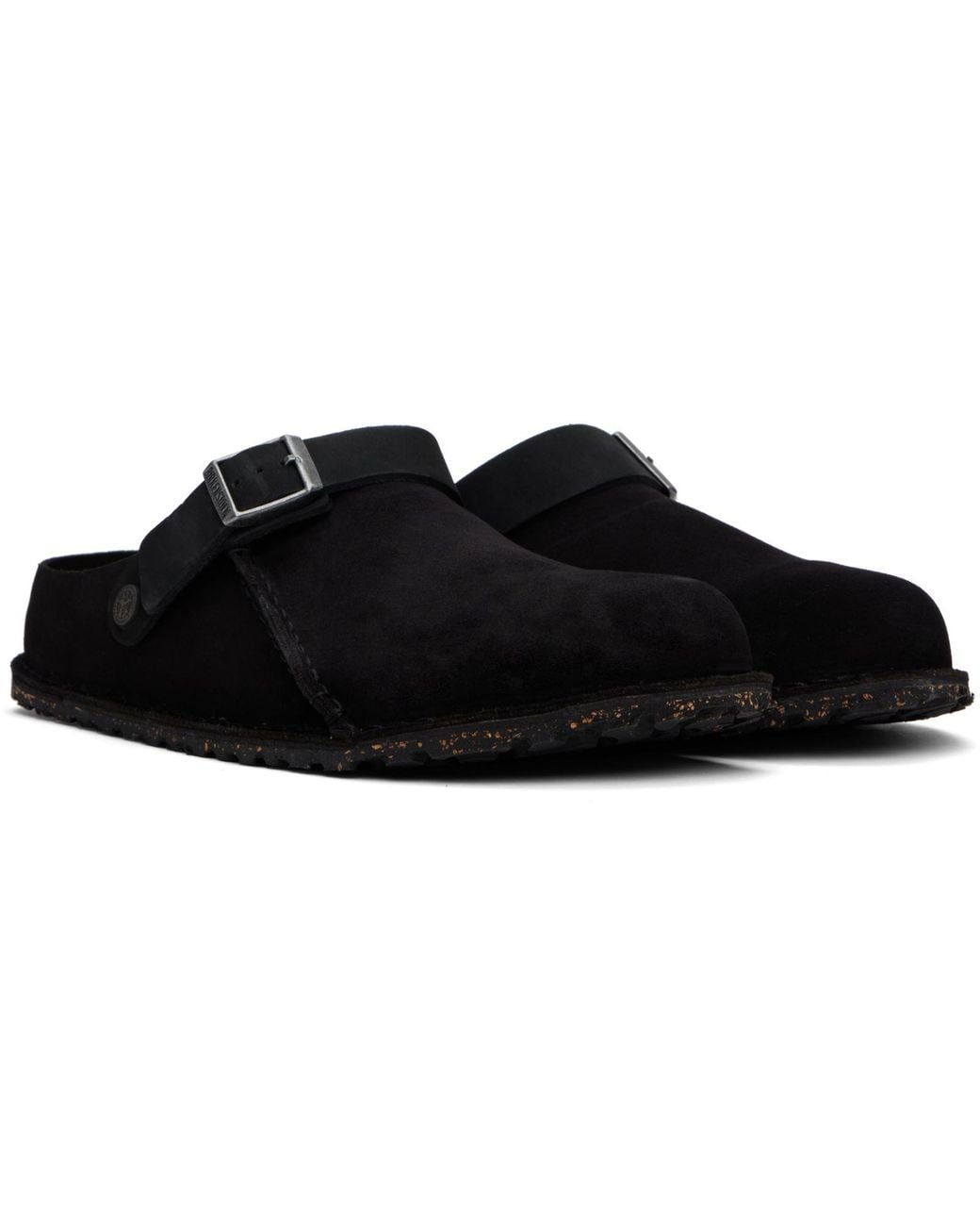 Birkenstock Black Lutry Premium Suede Slippers for men