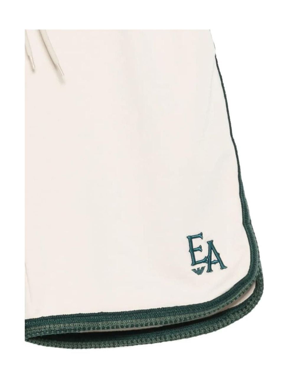Emporio Armani Natural Embroidered Trim Shorts for men