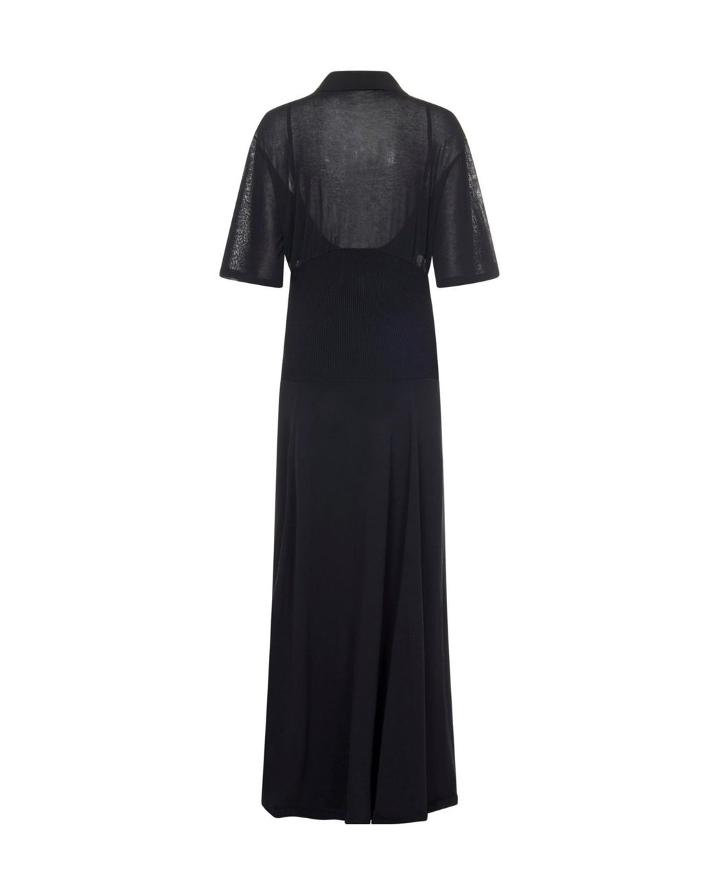 Victoria Beckham Black Plunging V-Neck Knitted Dress