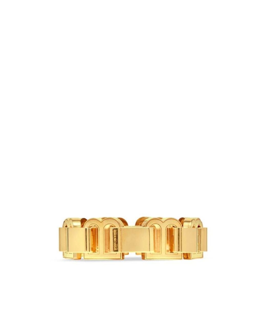 Balenciaga Metallic Hourglass Logo Plaque Bracelet