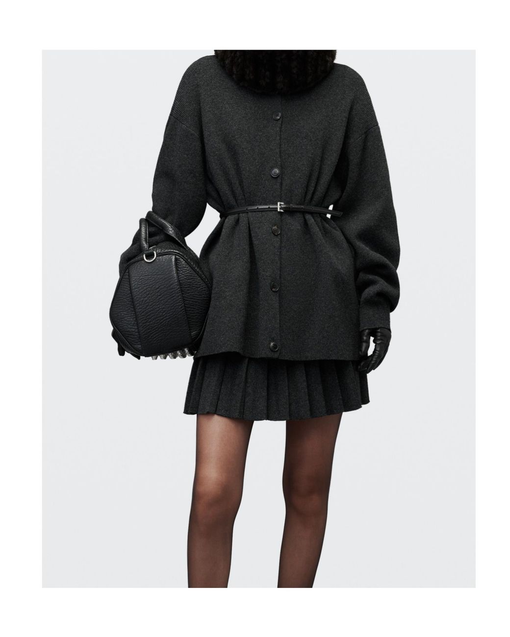Alexander Wang Black Belted Cardigan