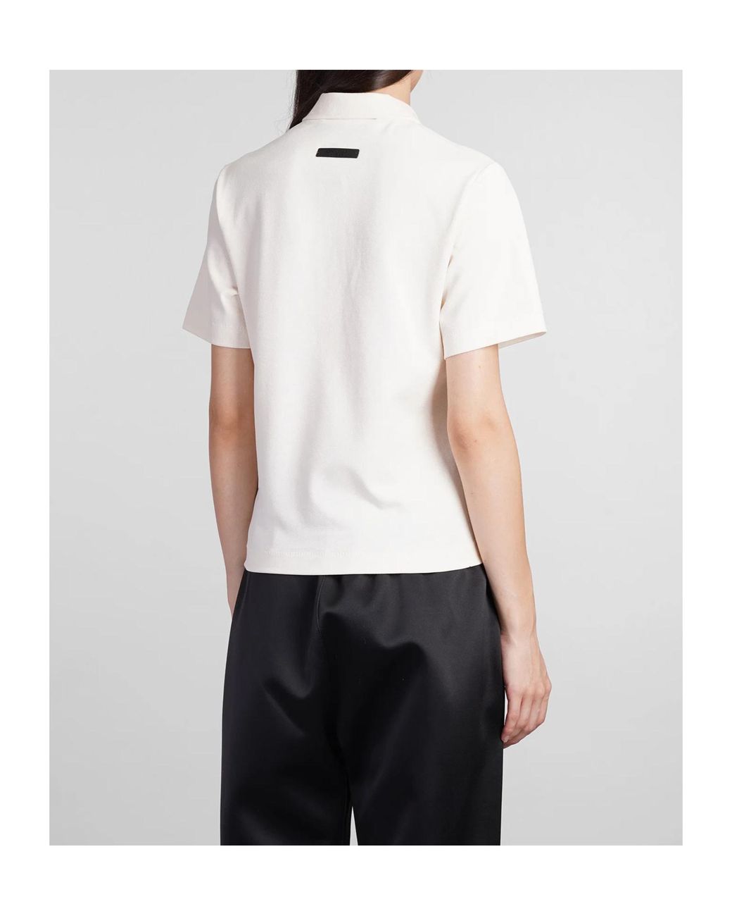 Fear Of God White Piqué Cropped Polo Top
