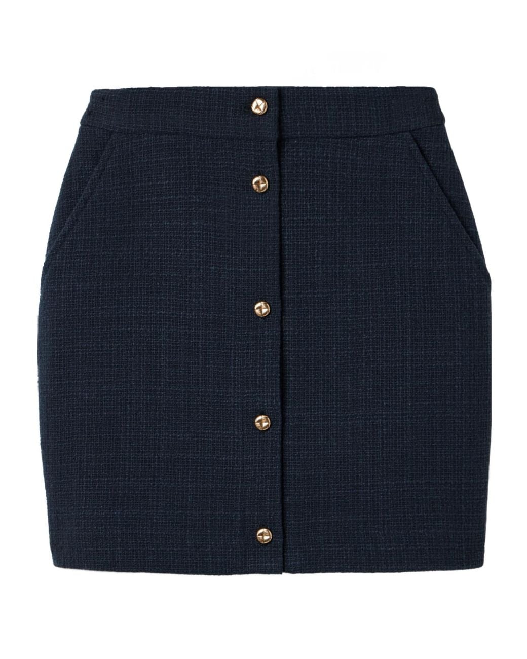 Blazé Milano Blue Missy Appaloosa Cotton-Blend Tweed Mini Skirt