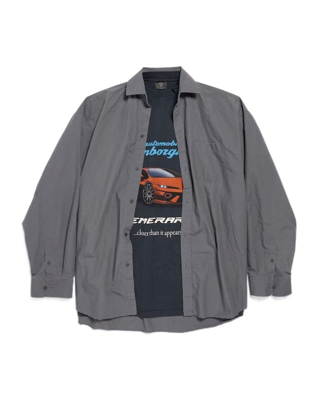 Balenciaga Gray Gucci Layered Long-Sleeve Shirt for men