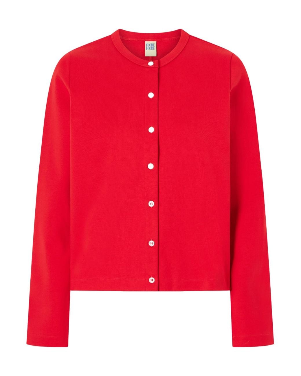 Flore Flore Red Organic Cotton-Jersey Cardigan